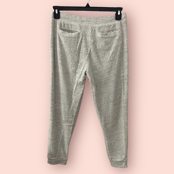 Lou & Grey Light Gray Velour Jogger Sweatpants with Drawstring Elastic Waistline - Picture 3 of 11